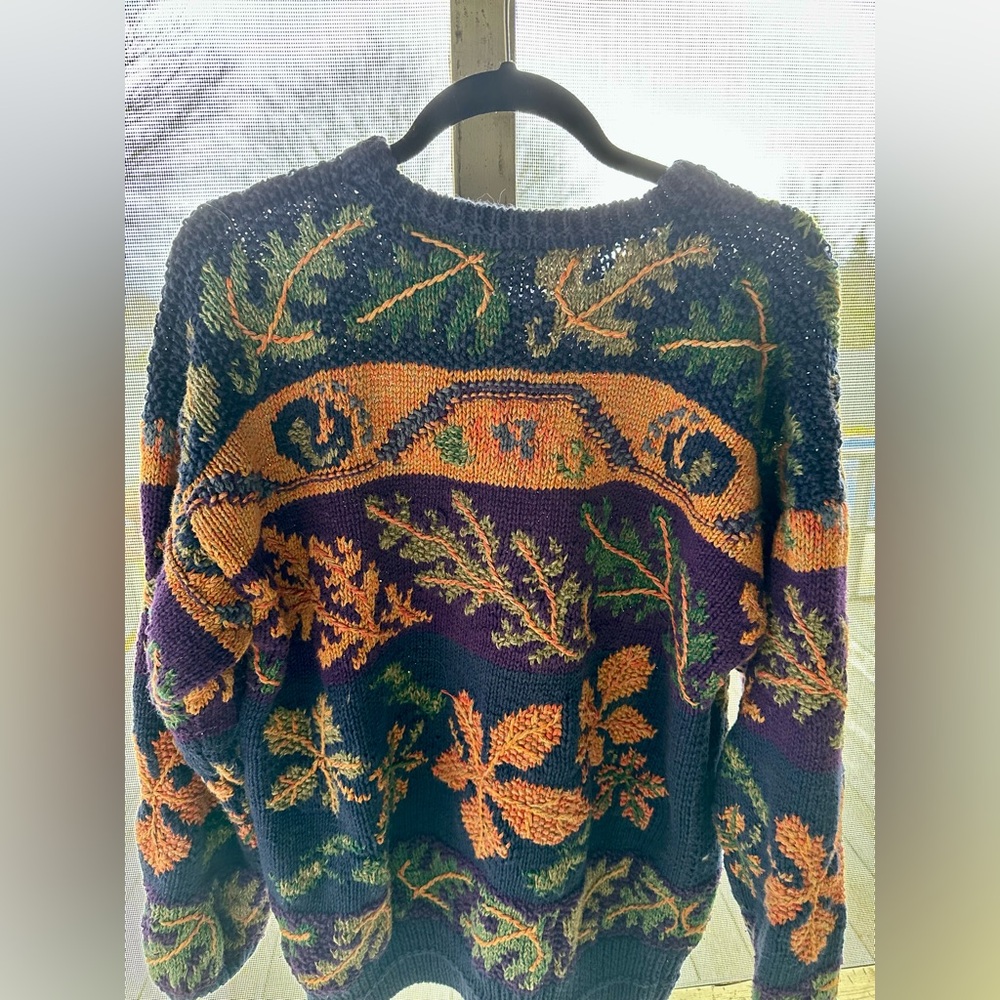 🍁🍃🍂Northern Isles hand-knit leaf sweater. Men’s M - Picture 1 of 4